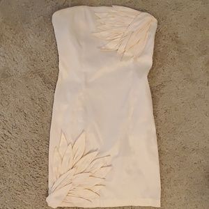 Cream Embellished Mini Dress